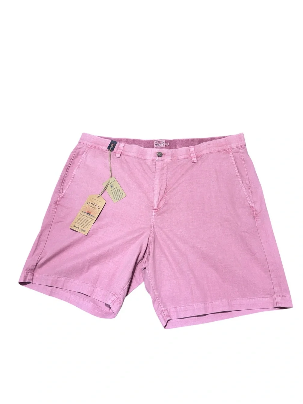 NWT Faherty Men’s Organic Cotton Blend Dusty Pink Chino Shorts Size 40 Casual